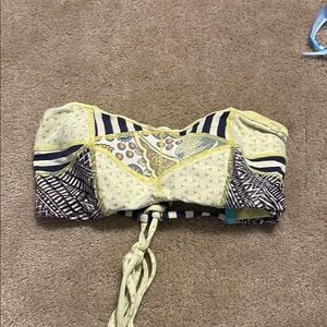 Maaji Yellow and Black Patterned Bikini Top